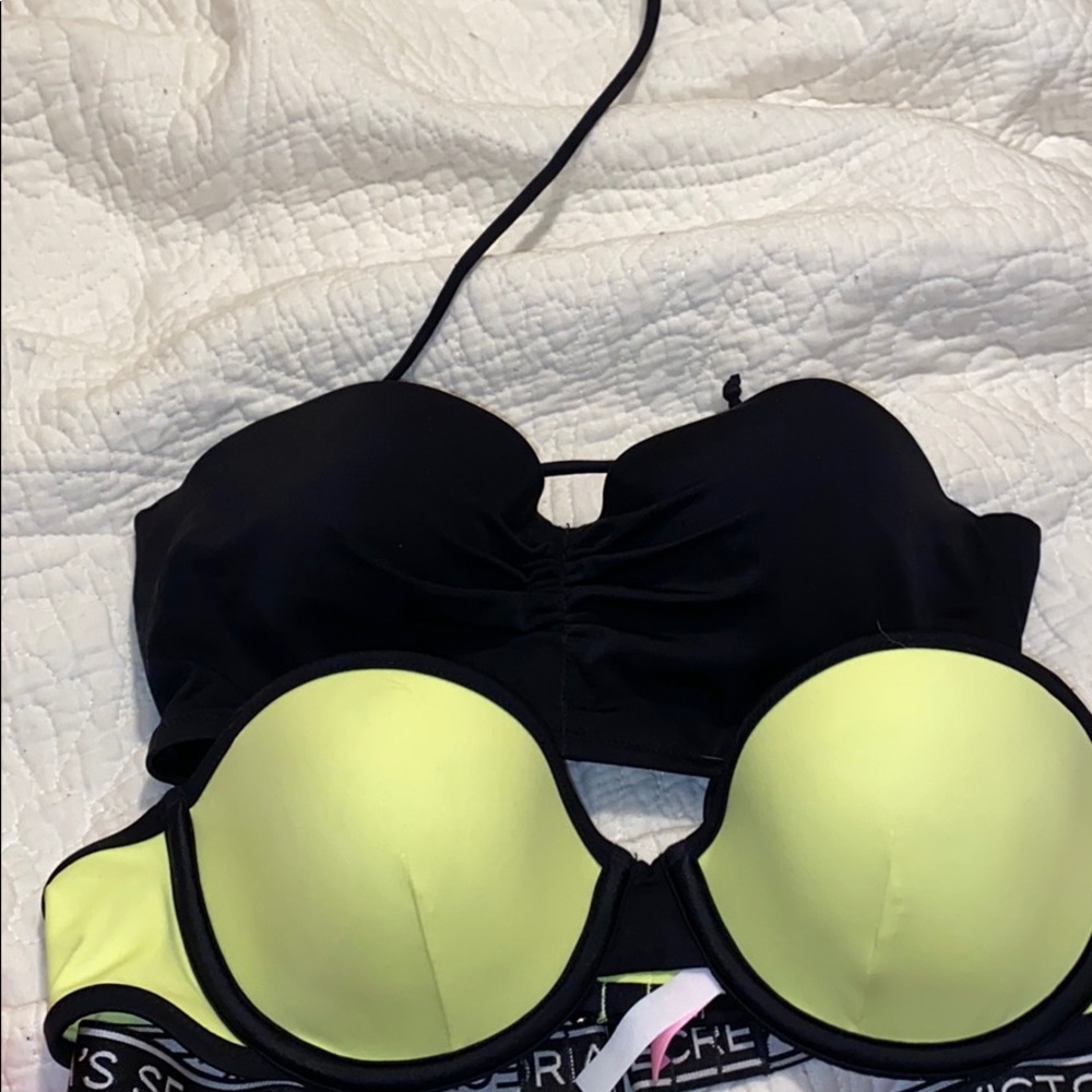 Two bikini tops